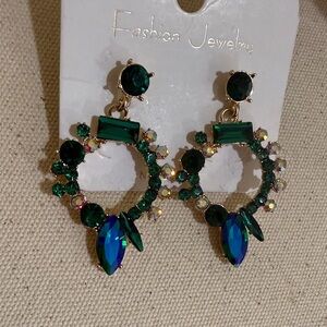 Glamorous Nickle Free  Emerald Green Statement Earrings